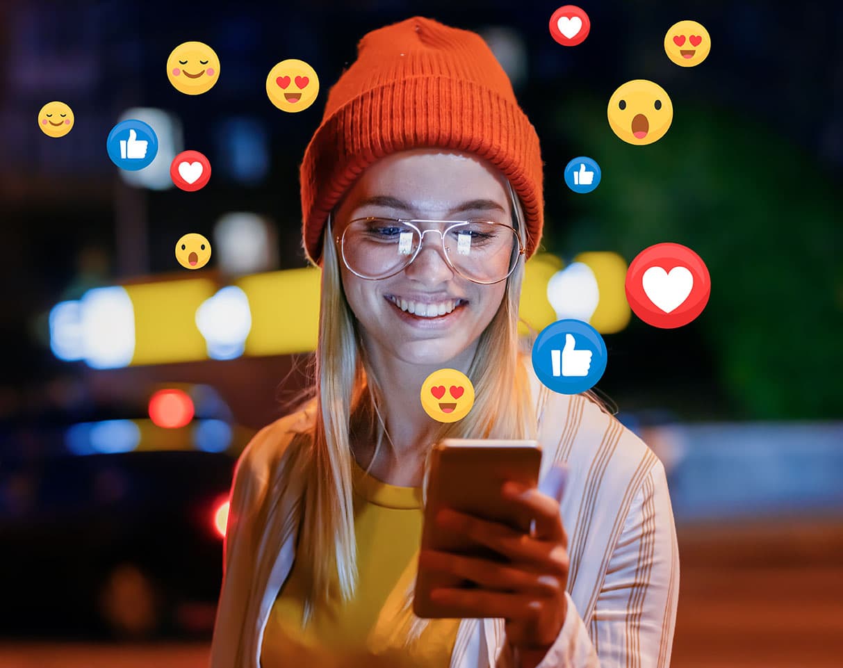 A young woman influencer receiving engagement on her content, highlighting Daxko's impact-driven digital marketing.