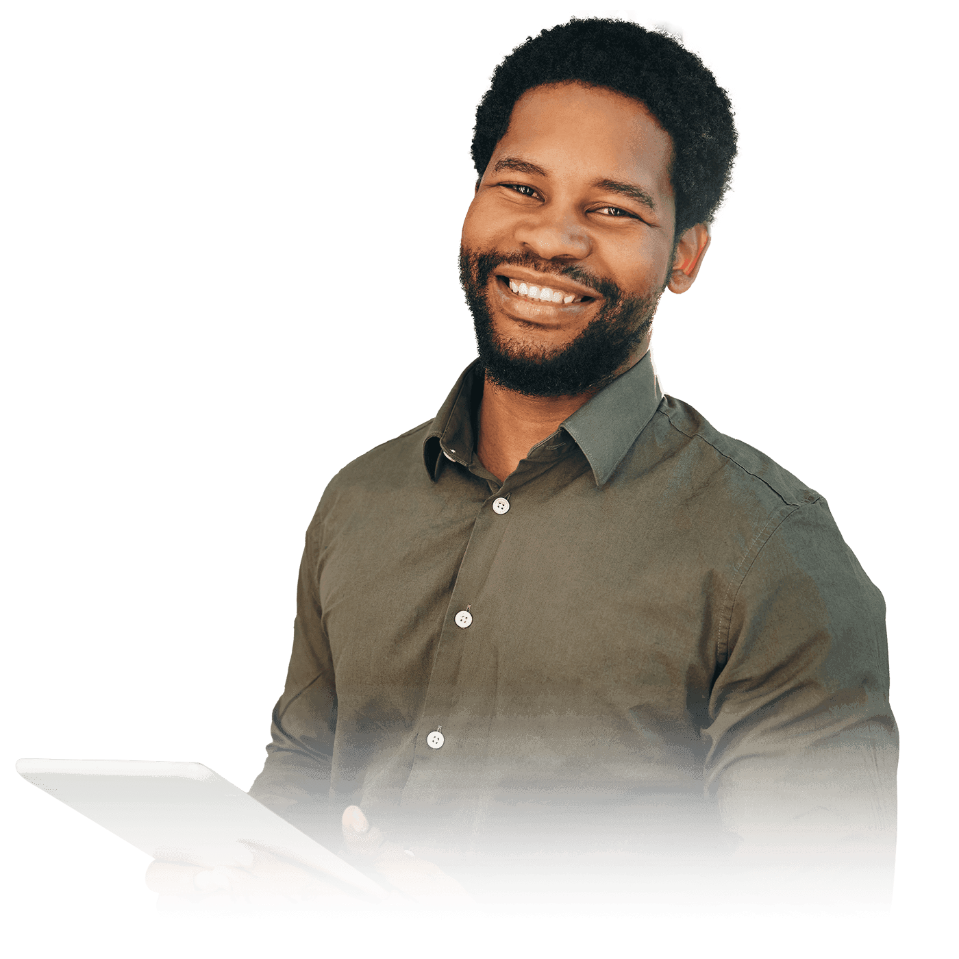 Man holding a tablet